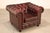 English Chesterfield Style Pair of Oxford Red Leather Club Chairs For Sale - Image 3 of 16