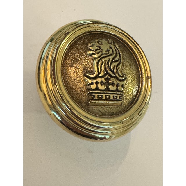 Ritz Carlton Brass door knob gold brass Lion Head and Crown Heavy brass Hails from Manalapan Florida RC which transitioned...