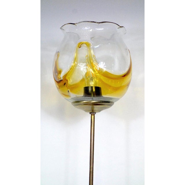 1930s Brass and Glass Floor Lamp from Unbekannt, 1980s For Sale - Image 5 of 9
