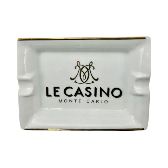 Vintage Le Casino Monte-Carlo France Ashtray Dish White Porcelain For Sale - Image 11 of 12