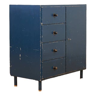 Fir Chest of Drawers with Steel Tube Legs and Wooden Ends For Sale