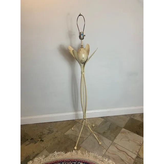 Mid Century Modern Torchiere Floor Lamp with Original Shade For Sale - Image 4 of 11