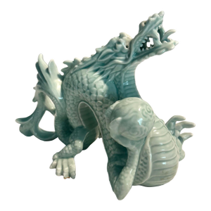 MCM Porcelain Celadon Andrea by Sadek Dragon Figurine