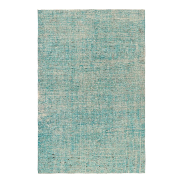 Vintage Turkish Rug in Blue Distressed Pattern, From Rug & Kilim For Sale