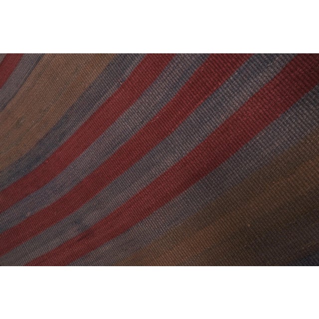 Textile 1960s Vintage Striped Gray Wool Kilim - Stair Tread For Sale - Image 7 of 13