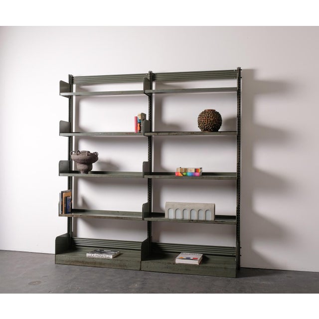 Industrial Industrial Bookcase in Iron, 1960s For Sale - Image 3 of 13