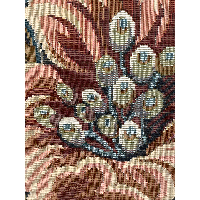 1990s Floral Tapestry Double Sided Pillow With Fringes For Sale - Image 4 of 4