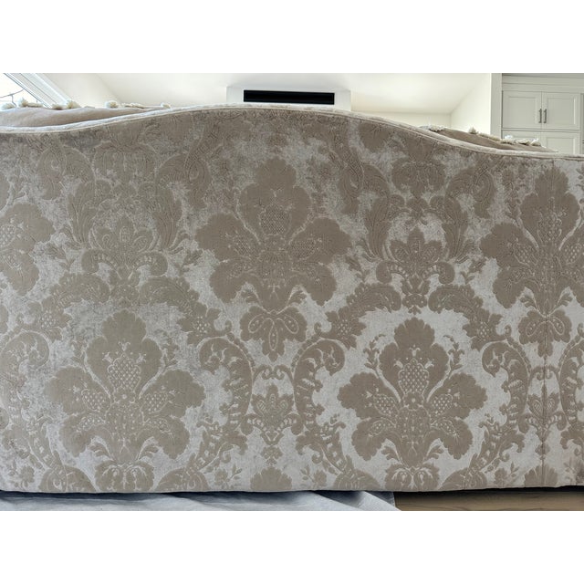 Beige Late 20th Century Beautiful Vanguard Camel‑Back Sofa – Plush, Cozy, and Timeless For Sale - Image 8 of 14