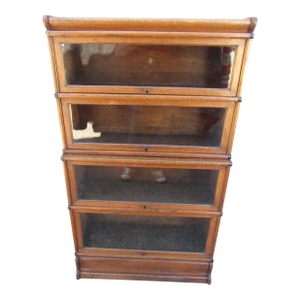 Antique English Oak Stacking Lawyers Bookcase