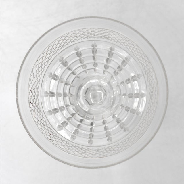 Art Deco Circa 1930s Set of 10 Italian Blown Cut Glass White Wine Glasses For Sale - Image 3 of 4