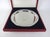 An elegant vintage Cartier silver serving tray in highly polished silvery pewter, made in France, circa 1977. The round...