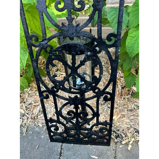Ebony Vintage Wrought Iron Panels- Set of 3 For Sale - Image 8 of 8