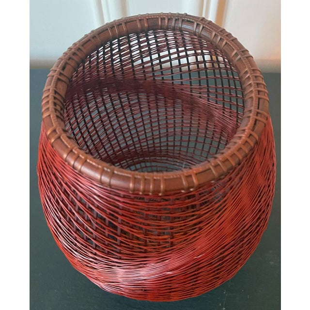 Japanese Bamboo Basket Ikebana by Abe Motoshi For Sale - Image 10 of 17