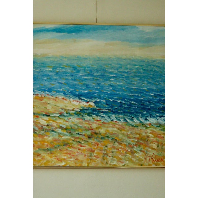 Mid-Century Modern Gunnar Ingemar Erixon, Coastal Landscape, 1992, Oil on Canvas, Framed For Sale - Image 3 of 11