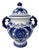 Blue & White Floral Double Handle Ginger Jar For Sale