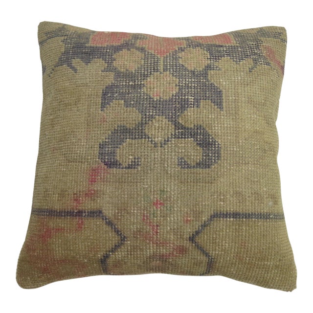 Vintage Turkish Rug Pillow For Sale