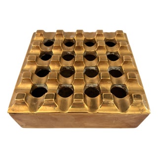 Vintage Ultima 15 Ashtray in Brass by Holger Bäckström and Bo Ljungberg, 1970s For Sale