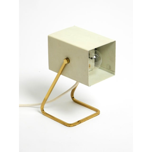 Mid-Century Modern Metal Bedside Lamp with Brass Base from Kaiser Leuchten, 1960s For Sale - Image 14 of 18
