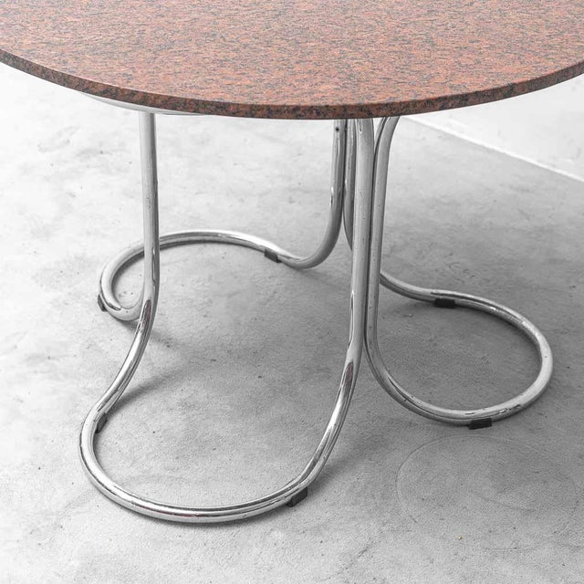 Table with Marble Top and Metal Frame in the style of Giotto Stoppino, 1970s For Sale - Image 6 of 11