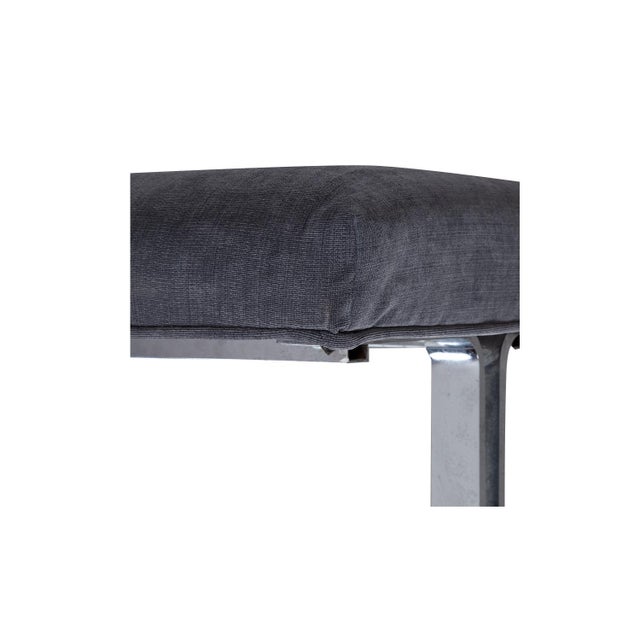 Mid-Century Modern DIA - Design Institute America Chrome Upholstered Bench Design Institute America Milo Baughman Style For Sale - Image 10 of 10