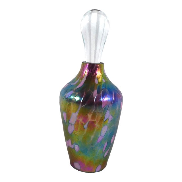 1970s Rainbow Iridescent Perfume Bottle For Sale