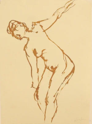"Dance Movements" Martha Holden Contemporary Ink on Paper Drawing