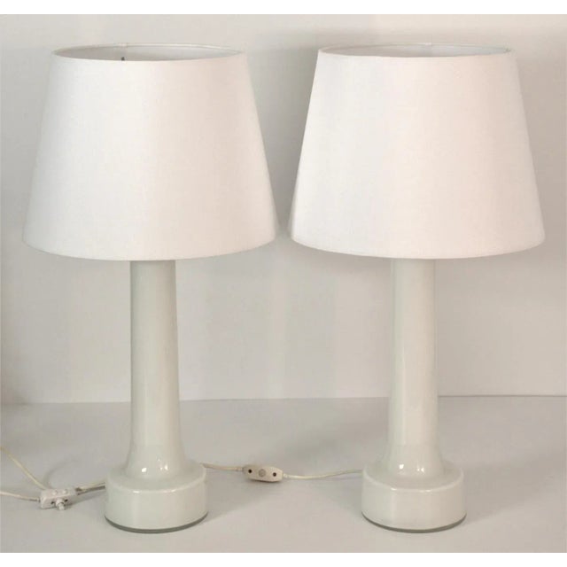 Large Art Glass Table Lamps by Bergboms, Sweden, 1960s, Set of 2 For Sale - Image 5 of 11