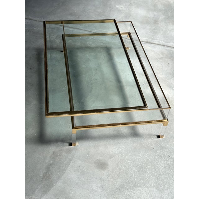 Hollywood Regency Coffee Table with Sliding Glass Top, 1970s For Sale - Image 6 of 6
