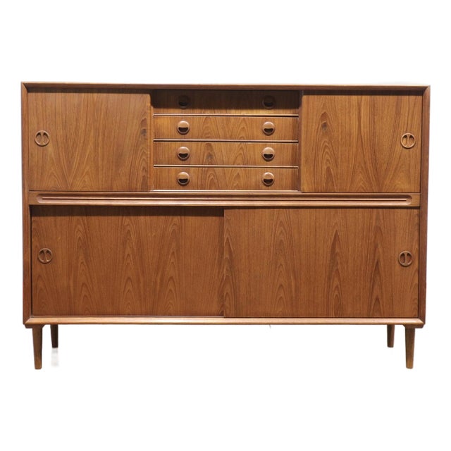 Mid Century Modern Vintage TeakDanish Buffet Credenza For Sale