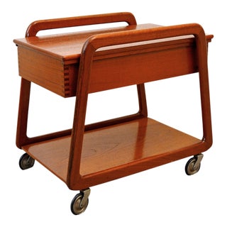 20th Century Danish Modern Sika Mobler Teak Bar Cart Drink Trolley For Sale