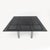 Mid-century dining table in steel and smoked glass by Tobia Scarpa for Gavina. It is part of the 'Andre' line, circa...