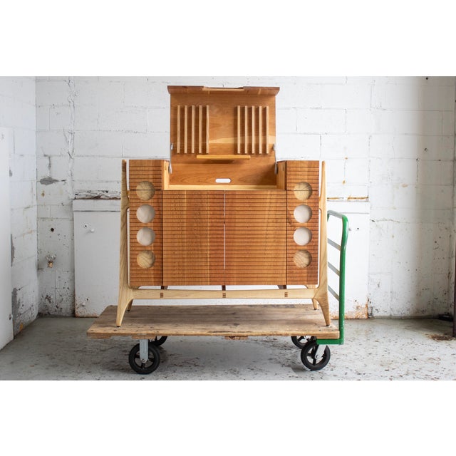 Wood Mid-Century Modern Turntable Console in Solid Hardwood - Hank - Designed by Carter Uslabar Doersch For Sale - Image 7 of 12