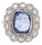 Art Deco Platinum Pompadour Ring - 4ct Unheated Ceylon Sapphire & Diamonds, Size 7.25 For Sale