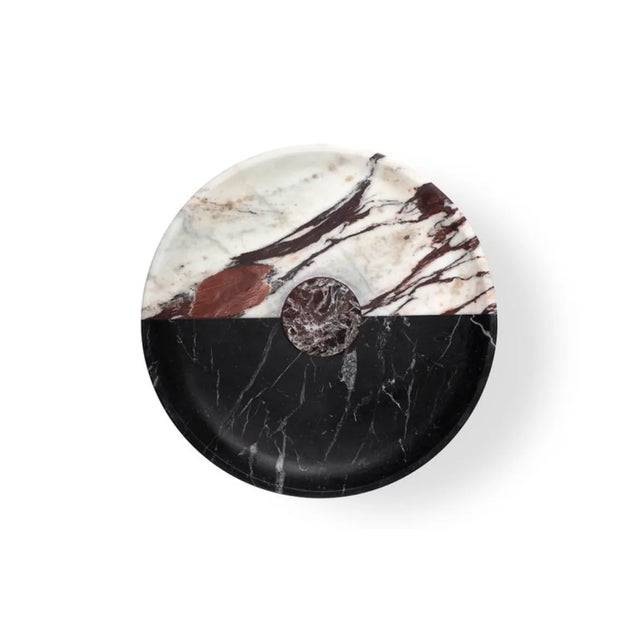 Centerpiece in black Marquinia, red Levanto, white Michelangelo, Arabescato Vagli Filo Rosso, green Guatemala and Blue...