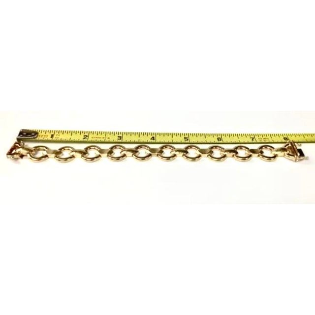 Metal 14k Yellow Gold Unisex Link Bracelet For Sale - Image 7 of 8