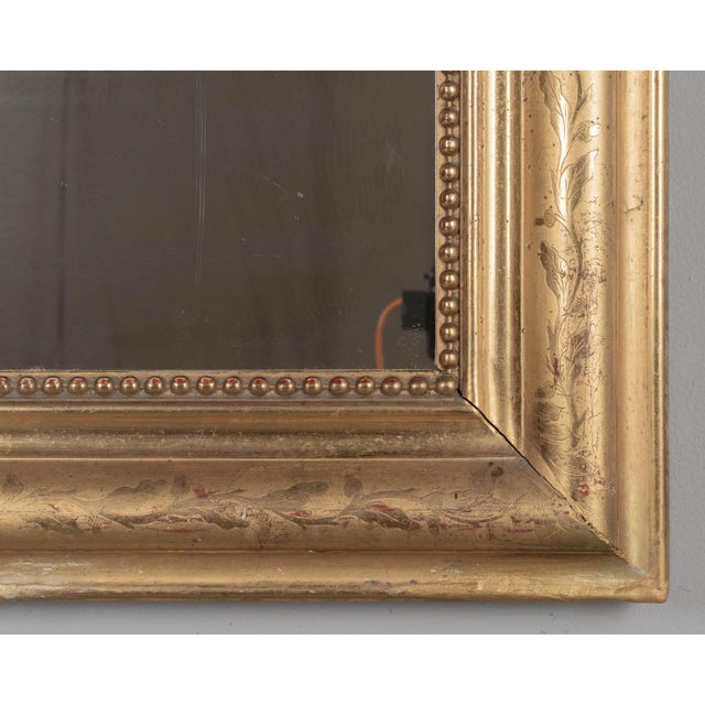Wood French Louis Philippe Style Gilded Mirror 26.75"w X 37.5"h For Sale - Image 7 of 9