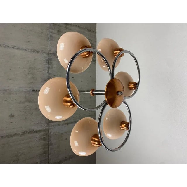 Art Deco Pink Chandelier, 1930s For Sale - Image 9 of 10