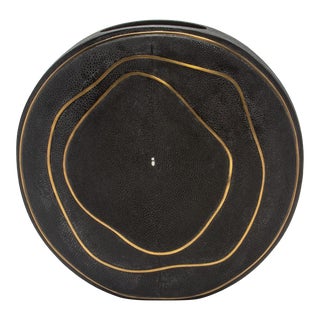 Modern Vase in Shagreen With Brass Details by R&y Augousti For Sale