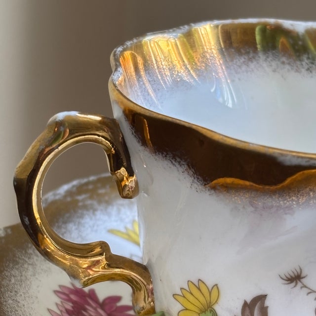 White Mid-20th Century English Bone China Teacup For Sale - Image 8 of 15
