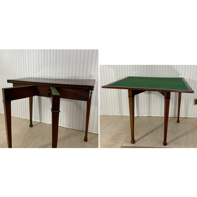 Antique Mahogany Card Table / Console Table (English or French, Early 1800s) For Sale In Buffalo - Image 6 of 11