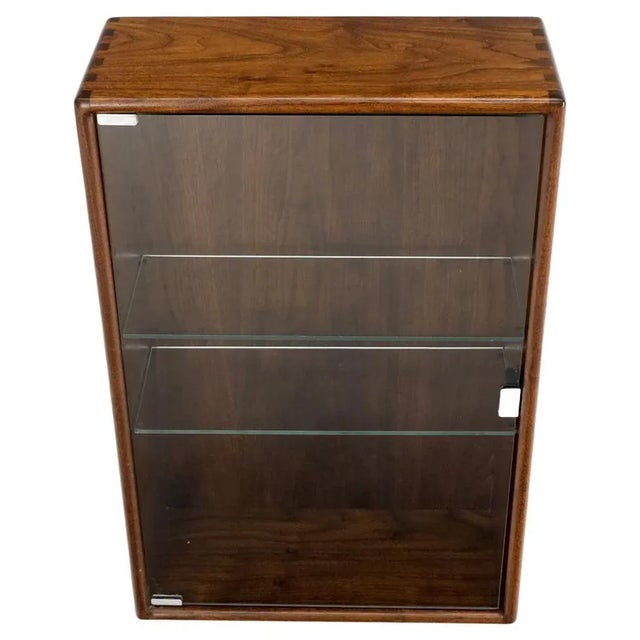 Solid Walnut Dovetailed Construction Design Glass Door Custom Hanging Cabinet For Sale - Image 13 of 13