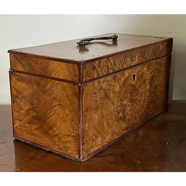Antique 18th Century English George III Satinwood and Mahogany Tea Caddy Box Circa 1790 For Sale - Image 16 of 18