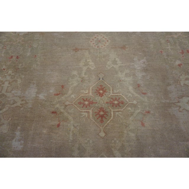1900 - 1909 Early 20th Century Turkish Oushak Carpet ( 10'10" x 11' 330 x 335 ) For Sale - Image 5 of 9
