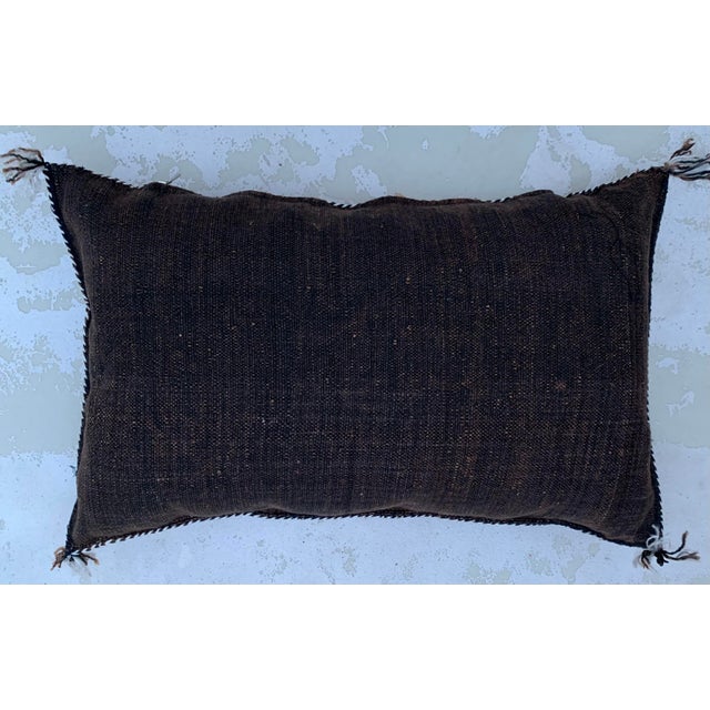Berber Tribes of Morocco Contemporary Brown Moroccan Silk Sabra Pillow Covers - a Pair For Sale - Image 4 of 11