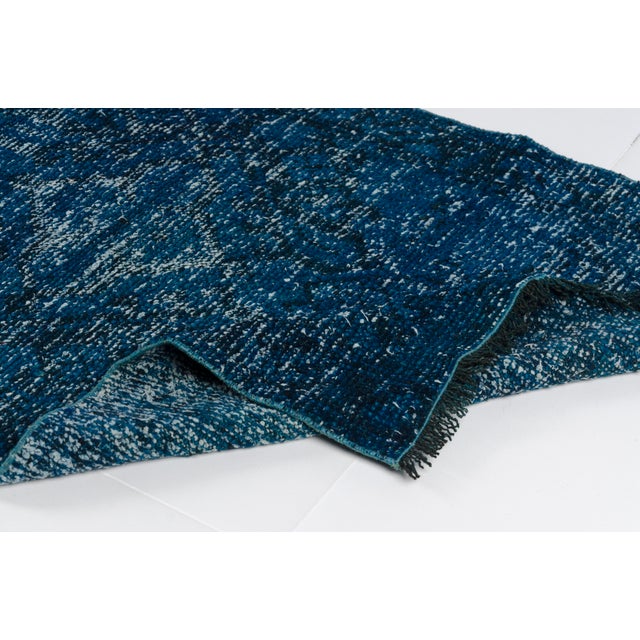 Blue Dark Blue Vintage Anatolian Carpet For Sale - Image 8 of 10