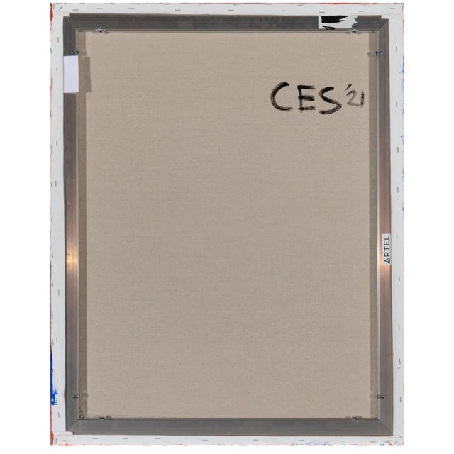 2010s Ces McCully, Large French Australian Bold Graphic Abstract Pattern Oil Painting Ces McCully, 2021 For Sale - Image 5 of 7