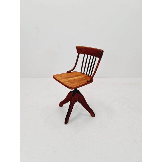 Bauhaus Swivel Office Chair in Wood by Der Ferderdreh, 1930s For Sale - Image 11 of 11