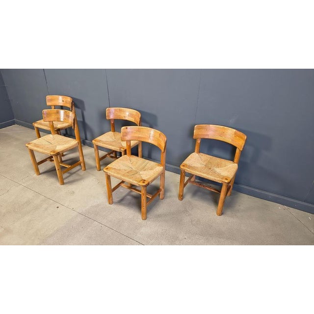 Pine Wood Dining Chairs by Rainer Daumiller for Hirtshals Savvaerk, 1970s, Set of 5 For Sale - Image 11 of 17