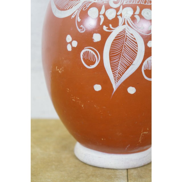 Mid 20th Century Mid 20th Century Mexican Folk Art Terracotta Pottery Pulque Agave Pitcher Water Jug 13" For Sale - Image 5 of 12