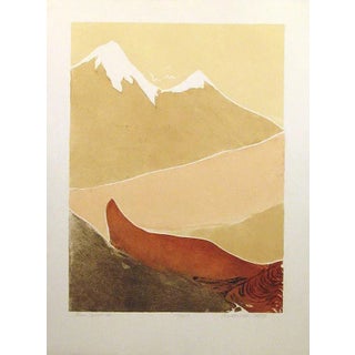 1979 "Free Spirit I" Minimalist Landscape Intaglio Etching by Lin Carte Anderson For Sale
